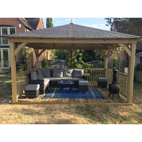 Garten Living 400 cm x 300 cm Pavillon Harwhichport aus Massivholz